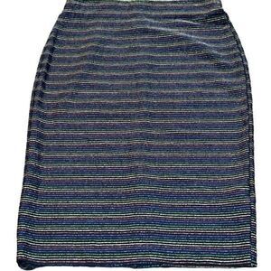 Beige by eci NWT Stretchy Striped Colorful Metallic Pencil Skirt Size Small